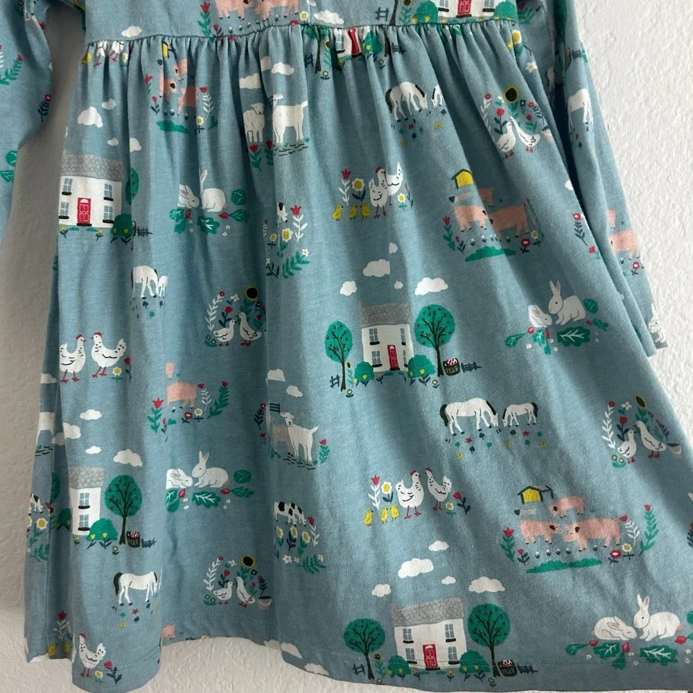 Baby Boden Farmhouse Animal Pattern Collared Girls Dress 3-4Y